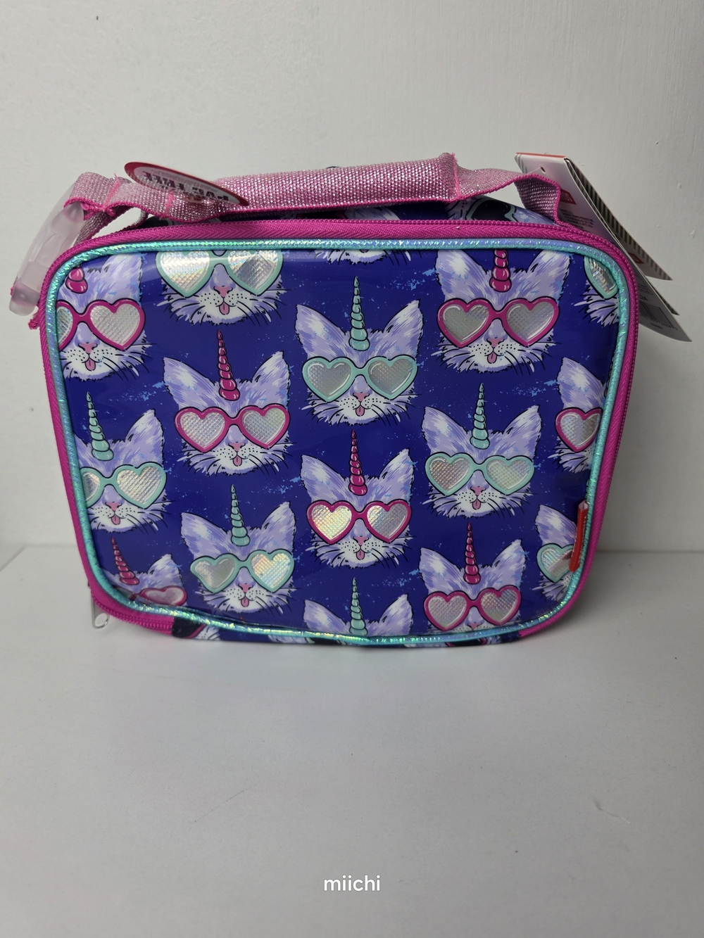 Cute Unicorn Cat Lunch Bag in Purple & Pink Caticorn Lunch Bag